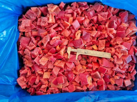 China Supplier IQF Processing Frozen Red Sweet Pepper Dices in Bulk Frozen Vegetables
