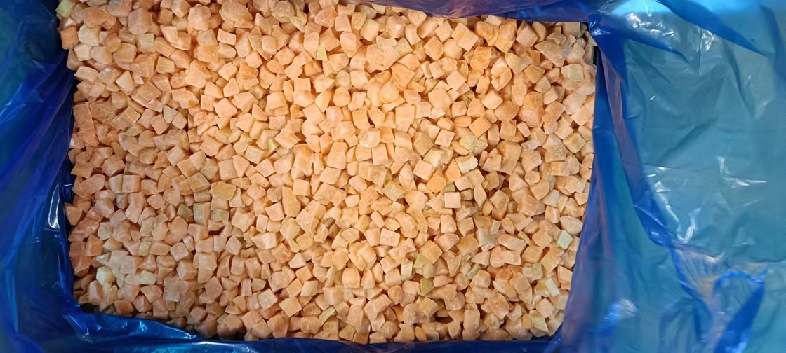 Sinocharm HACCP Sweet Frozen Apricot 10*10mm Dice Factory Price IQF Apricot Cubes Exporter Frozen Apricot Diced