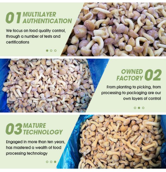 जंगली उगाए गए जैविक मशरूम स्वस्थ प्राकृतिक पौष्टिक ताज़े पूरे जमे हुए मशरूम IQF जमे हुए नामेको 3